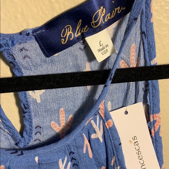 Blue cactus print top - Picture 3 of 3